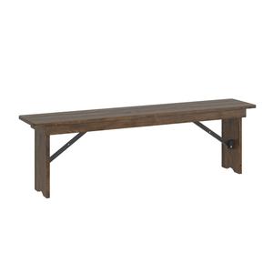 Flash Furniture XA-B-60X12-GG Hercules 60"x12" Solid Pine Folding Rustic Farm Bench