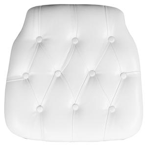 Flash Furniture SZ-TUFT-WHITE-GG 15.75in x 15.75in White Tufted Vinyl Chiavari Chair Cushion 