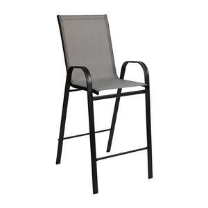 Flash Furniture 2-JJ-092H-GR-GG Brazos 22in x 26in Gray Patio Barstool - 2 Each Flash Furniture 2-JJ-092H-GR-GG Brazos 22in x 26in Gray Patio Barstool - 2 Each