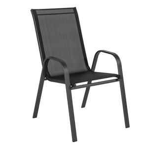 Flash Furniture 4-JJ-303C-GG Brazos 21.25in x 29in Black Stacking Patio Chair - 4 Each Flash Furniture 4-JJ-303C-GG Brazos 21.25in x 29in Black Stacking Patio Chair - 4 Each