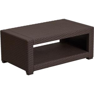 Flash Furniture DAD-SF1-R-GG 36.5in x 22in All-Weather Outdoor Resin Coffee Table Flash Furniture DAD-SF1-R-GG 36.5in x 22in All-Weather Outdoor Resin Coffee Table