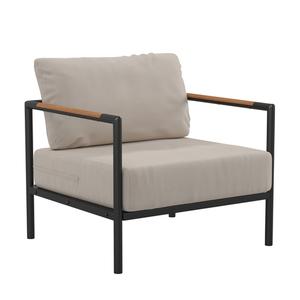 Flash Furniture GM-201027-1S-GY-GG Lea 32.5in x 29.5in Beige Aluminum Outdoor Lounge Chair Flash Furniture GM-201027-1S-GY-GG Lea 32.5in x 29.5in Beige Aluminum Outdoor Lounge Chair