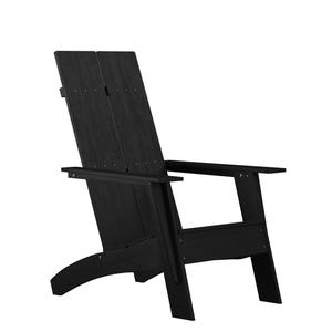 Flash Furniture JJ-C14509-BK-GG Sawyer Modern 37.5inx 30.5in Black Adriondack Poly Resin Chair Flash Furniture JJ-C14509-BK-GG Sawyer Modern 37.5inx 30.5in Black Adriondack Poly Resin Chair