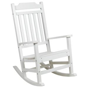 Flash Furniture JJ-C14703-WH-GG 35in x 25.63in White Faux Wood Polystyrene Rocking Chair Flash Furniture JJ-C14703-WH-GG 35in x 25.63in White Faux Wood Polystyrene Rocking Chair