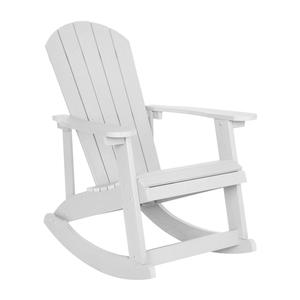 Flash Furniture JJ-C14705-WH-GG Savannah 37.75in x 29.5in White Polystyrene Rocking Chair Flash Furniture JJ-C14705-WH-GG Savannah 37.75in x 29.5in White Polystyrene Rocking Chair