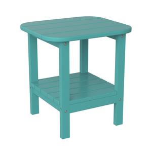 Flash Furniture LE-HMP-1035-1517H-BL-GG Newport 17in x 14.5in Blue HDPE 2-Tier Side Table Flash Furniture LE-HMP-1035-1517H-BL-GG Newport 17in x 14.5in Blue HDPE 2-Tier Side Table