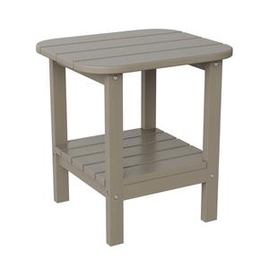 Flash Furniture LE-HMP-1035-1517H-BR-GG Newport 17in x 14.5in Brown HDPE 2-Tier Side Table Flash Furniture LE-HMP-1035-1517H-BR-GG Newport 17in x 14.5in Brown HDPE 2-Tier Side Table