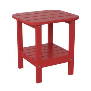 Flash Furniture LE-HMP-1035-1517H-RD-GG Newport 17in x 14.5in Red HDPE 2-Tier Side Table Flash Furniture LE-HMP-1035-1517H-RD-GG Newport 17in x 14.5in Red HDPE 2-Tier Side Table