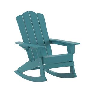 Flash Furniture LE-HMP-1044-31-BL-GG Newport 29.75inx 33.25in Blue HDPE Rocking Chair with Cup Holder Flash Furniture LE-HMP-1044-31-BL-GG Newport 29.75inx 33.25in Blue HDPE Rocking Chair with Cup Holder