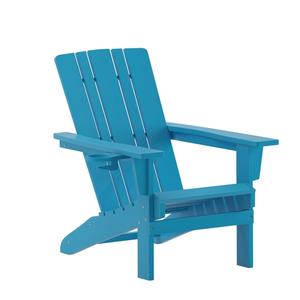 Flash Furniture LE-HMP-1045-10-BL-GG Halifax 33.5in x 32.75in Blue HDPE Patio Chair with Cup Holder 