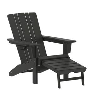 Flash Furniture LE-HMP-1045-110-BK-GG Halifax 47.25in x 33.75in Black HDPE Patio Chair with Cup Holder 