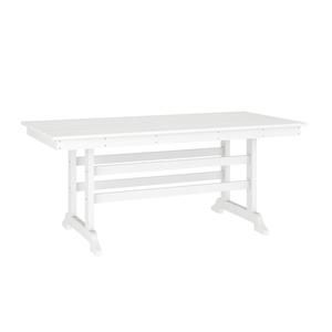 Flash Furniture LE-HMP-158-01-WHT-GG Abraham 72in x 35.25in White HDPE Adirondack Dining Table Flash Furniture LE-HMP-158-01-WHT-GG Abraham 72in x 35.25in White HDPE Adirondack Dining Table