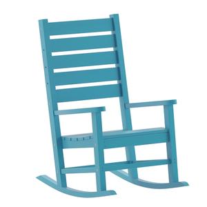 Flash Furniture LE-HMP-2002-110-BL-GG Manchester 33.5in x 32.75in Blue HDPE High Back Rocking Chair Flash Furniture LE-HMP-2002-110-BL-GG Manchester 33.5in x 32.75in Blue HDPE High Back Rocking Chair