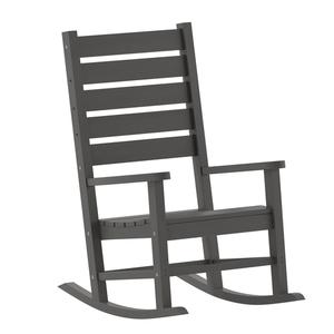 Flash Furniture LE-HMP-2002-110-GY-GG Manchester 33.5in x 32.75in Gray HDPE High Back Rocking Chair Flash Furniture LE-HMP-2002-110-GY-GG Manchester 33.5in x 32.75in Gray HDPE High Back Rocking Chair