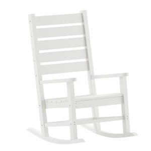 Flash Furniture LE-HMP-2002-110-WT-GG Manchester 33.5in x 32.75in White HDPE High Back Rocking Chair Flash Furniture LE-HMP-2002-110-WT-GG Manchester 33.5in x 32.75in White HDPE High Back Rocking Chair