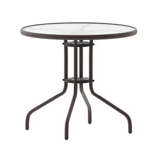 Flash Furniture TLH-070-2-BZ-GG 31.5in Dia. x 28"H Bronze Metal Base Patio Table with Glass Top Flash Furniture TLH-070-2-BZ-GG 31.5in Dia. x 28"H Bronze Metal Base Patio Table with Glass Top
