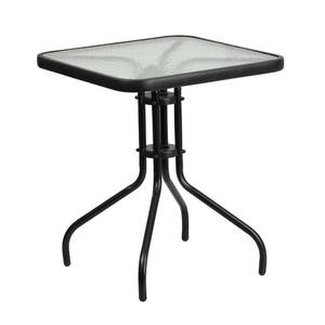 Flash Furniture TLH-073A-1-GG Barker 23.5in x 23.5in Black Metal Base Patio Table Flash Furniture TLH-073A-1-GG Barker 23.5in x 23.5in Black Metal Base Patio Table