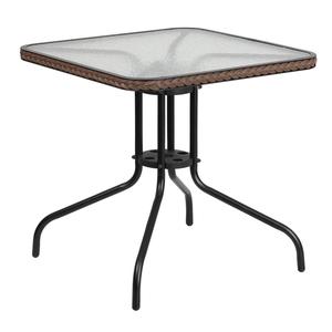 Flash Furniture TLH-073R-DK-BN-GG Barker 28in x 28in Dark Brown Metal Base Patio Table Flash Furniture TLH-073R-DK-BN-GG Barker 28in x 28in Dark Brown Metal Base Patio Table