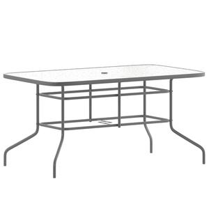 Flash Furniture TLH-089-SV-GG 55in x 31.5in Silver Metal Patio Table with 5mm Glass Top Flash Furniture TLH-089-SV-GG 55in x 31.5in Silver Metal Patio Table with 5mm Glass Top