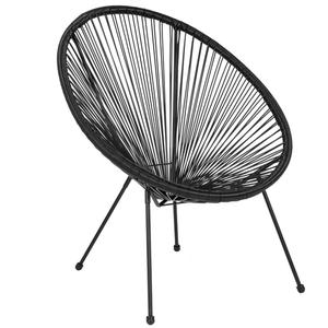 Flash Furniture TLH-094-BLACK-GG Valencia 30.25in x 29in Black Oval Lounge Chair with Steel Frame Flash Furniture TLH-094-BLACK-GG Valencia 30.25in x 29in Black Oval Lounge Chair with Steel Frame