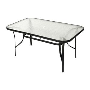 Flash Furniture TLH-SC-094L-BLK-GG Tory 59in x 35in Black Metal Frame Patio Table with Glass Top Flash Furniture TLH-SC-094L-BLK-GG Tory 59in x 35in Black Metal Frame Patio Table with Glass Top