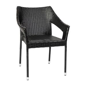 Flash Furniture TT-TT02-BK-GG Ethan 23.5inx 22.75in Black Rattan Wicker Patio Stacking Chair Flash Furniture TT-TT02-BK-GG Ethan 23.5inx 22.75in Black Rattan Wicker Patio Stacking Chair