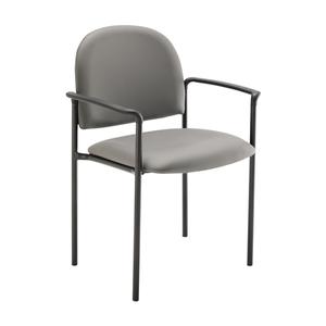 Flash Furniture BT-516-1-GRY-VINYL-GG Tiffany Gray Vinyl Steel Side Reception Chair with Armrest Flash Furniture BT-516-1-GRY-VINYL-GG Tiffany Gray Vinyl Steel Side Reception Chair with Armrest