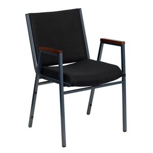 Flash Furniture XU-60154-BK-GG Hercules Padded Black Patterned Fabric Stack Chair with Arms Flash Furniture XU-60154-BK-GG Hercules Padded Black Patterned Fabric Stack Chair with Arms