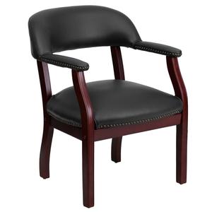 Flash Furniture B-Z105-BLACK-GG Mahogany Conference Chair with Black Vinyl Upholstery Flash Furniture B-Z105-BLACK-GG Mahogany Conference Chair with Black Vinyl Upholstery