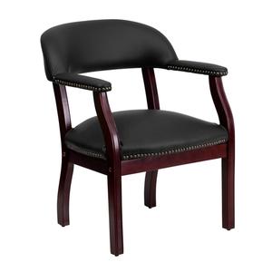 Flash Furniture B-Z105-LF-0005-BK-LEA-GG Mahogany Conference Chair with Black Leather Upholstery Flash Furniture B-Z105-LF-0005-BK-LEA-GG Mahogany Conference Chair with Black Leather Upholstery