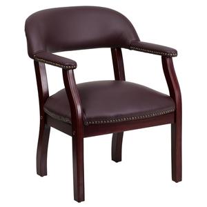 Flash Furniture B-Z105-LF19-LEA-GG Mahogany Conference Chair with Burgundy Leather Upholstery Flash Furniture B-Z105-LF19-LEA-GG Mahogany Conference Chair with Burgundy Leather Upholstery