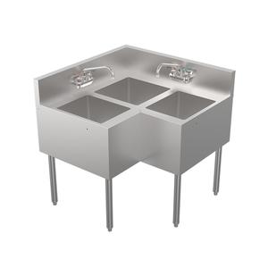 Krowne KR24-3CS 36in X 24in Three Compartment Corner Bar Sink 