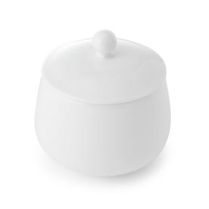 Mikasa Hospitality 5326457 Lola White Bone China 3" Dia. Sugar Bowl w/ Lid - 16 Each