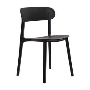 Flash Furniture DHF-340-APP-BLK-GG Black Resin Curved Back Patio Stacking Chair