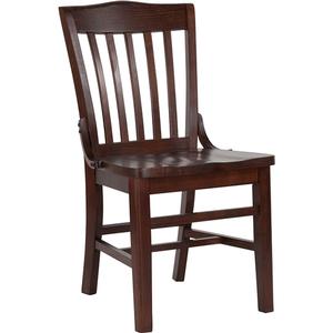 Flash Furniture XU-DG-W0006-WAL-GG Hercules 18.5" x 21.5" Beechwood Schoolhouse Back Chair