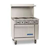 Imperial 36in Restaurant Range with 6 Open Gas Burners & Standard Oven - IR-6 
