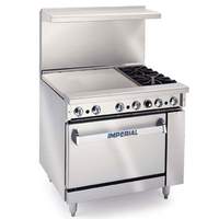 Imperial 36in Restaurant 2 Gas Burner Range with 24in Griddle & Oven - IR-2-G24 