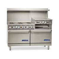 Imperial 60in Restaurant Range w/ 6 Gas Burner, 2 Ovens, 24in Griddle - IR-6-RG24