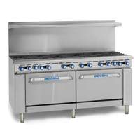 Imperial 72in Restaurant Range 12 Gas Burner & Two Chef Depth Ovens - IR-12 