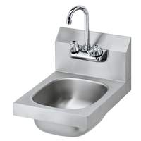 Krowne Metal 12in Wide Hand Sink with 3.5in Gooseneck Spout Faucet Wall Mount - HS-9L 
