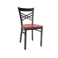 AAA Furniture Restaurant Wrinkle Back Metal Chair w/ Black Vinyl Seat - 310