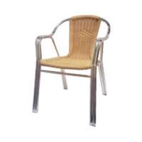 AAA Furniture Restaurant Outdoor Patio Aluminum Chair w/ Natural Rattan - AL-C/RA NAT