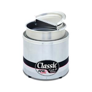 APW Wyott RCW-7SP 7 Qt Round Soup Rethermalizer Warmer w/ Inset, Cover & Ladle