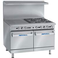 Imperial 48in Restaurant Range 4 Gas Burner with 24in Griddle, Two Ovens - IR-4-G24 