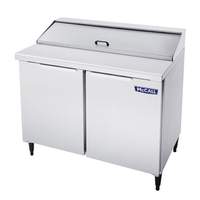 McCall Stainless 2 Door 45" Sandwich Prep Cooler Holds 6 Sixth Pans - P-10-6