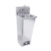 Krowne Metal 16" Wide Pedestal Hand Sink w/ Foot Pedal Faucet Wall Mount - HS-14