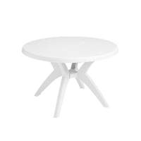 Grosfillex Ibiza 46in White Round Patio Table w/ Umbrella Hole