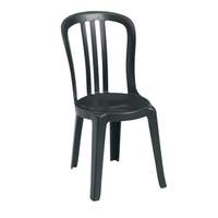 Grosfillex 4ea Miami Bistro Outdoor Patio Stacking Side Chairs Charcoal