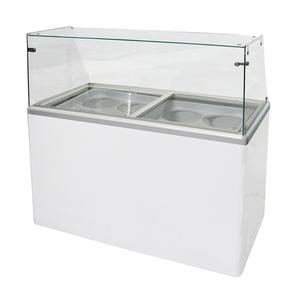 Excellence Commercial Products Ice Cream 8 Flavor Curved Guard Dipping Freezer Cabinet - EDC-8HC