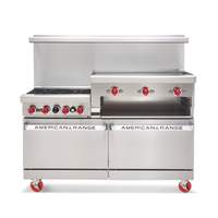 American Range 48in Commercial Range with 4 Burners, 24in Raised Griddle & Oven - AR-4B-24RG 